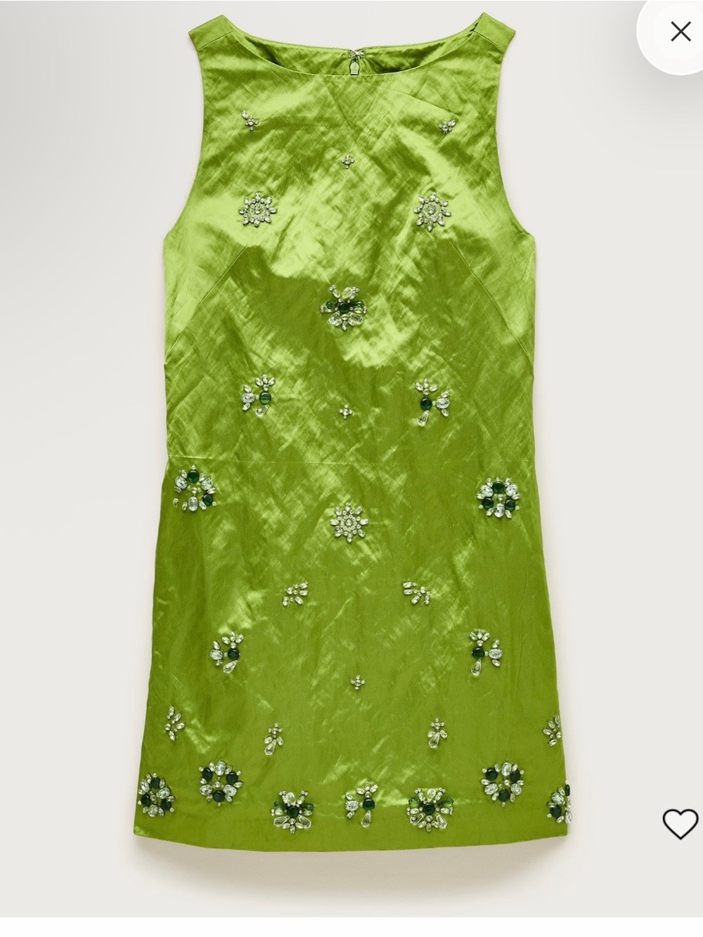 J.Crew Collection embellished shift dress in memory satin Green Mini size medium